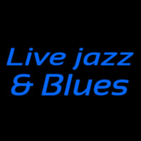 Blue Live Jazz And Blues Cursive Neontábla