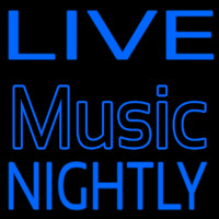 Blue Live Music Nightly Neontábla