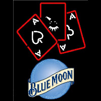 Blue Moon Ace And Poker Beer Sign Neontábla