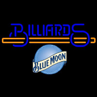 Blue Moon Billiards Te t With Stick Pool Beer Sign Neontábla