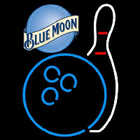 Blue Moon Bowling Blue White Beer Sign Neontábla