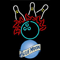 Blue Moon Bowling Pool Beer Sign Neontábla
