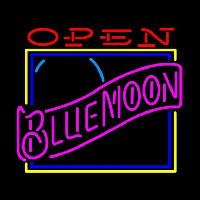 Blue Moon Classic Open Beer Sign Neontábla