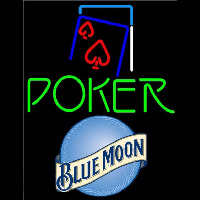Blue Moon Green Poker Red Heart Beer Sign Neontábla