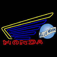 Blue Moon Honda Motorcycles Gold Wing Beer Sign Neontábla