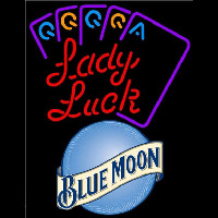 Blue Moon Lady Luck Series Beer Sign Neontábla