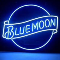 Blue Moon Lager Sör Kocsma Nyitva Neontábla