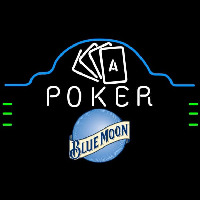 Blue Moon Poker Ace Cards Beer Sign Neontábla