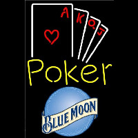 Blue Moon Poker Ace Series Beer Sign Neontábla