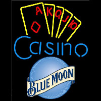 Blue Moon Poker Casino Ace Series Beer Sign Neontábla