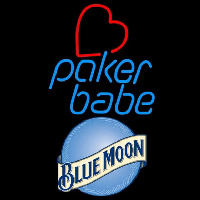 Blue Moon Poker Girl Heart Babe Beer Sign Neontábla