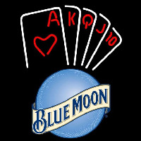 Blue Moon Poker Series Beer Sign Neontábla