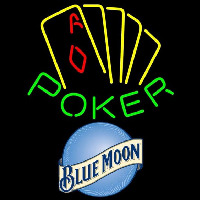 Blue Moon Poker Yellow Beer Sign Neontábla