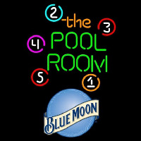 Blue Moon Pool Room Billiards Beer Sign Neontábla