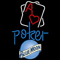 Blue Moon Rectangular Black Hear Ace Beer Sign Neontábla