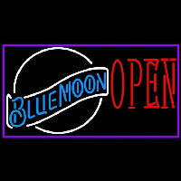 Blue Moon White Open Beer Sign Neontábla