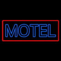 Blue Motel Double Stroke And Red Border Neontábla