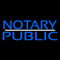 Blue Notary Public With White Line Neontábla