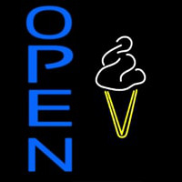 Blue Open Ice Cream Cone Neontábla