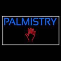 Blue Palmistry Red Palm White Border Neontábla
