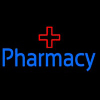 Blue Pharmacy With Medical Logo Neontábla