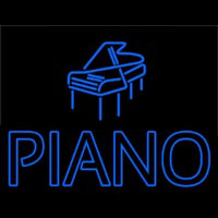 Blue Piano With Logo Neontábla