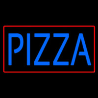 Blue Pizza Red Border Neontábla