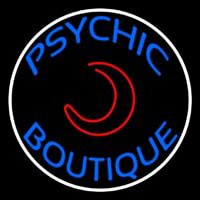 Blue Psychic Boutique White Border Neontábla