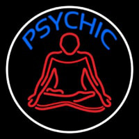 Blue Psychic Logo With Border Neontábla