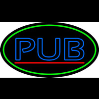 Blue Pub Oval With Green Border Neontábla