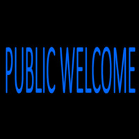 Blue Public Welcome Neontábla