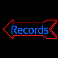 Blue Records In Cursive 1 Neontábla
