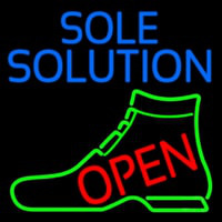 Blue Sole Solution Open Neontábla