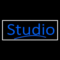 Blue Studio With White Border Neontábla