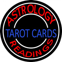 Blue Tarot Cards Red Astrology Readings Neontábla