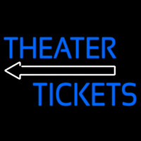 Blue Theatre Tickets With Arrow Neontábla