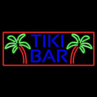 Blue Tiki Bar Palm Tree With Red Border Real Neon Glass Tube Neontábla