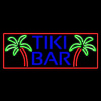 Blue Tiki Bar Palm Tree With Red Border Real Neon Glass Tube Neontábla