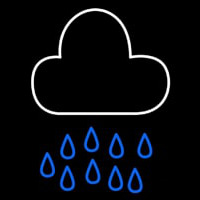 Blue White Cloud Raindrops Series Neontábla