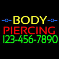 Body Piercing With Phone Number Neontábla