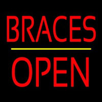 Braces Block Open Yellow Line Neontábla