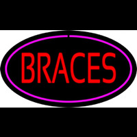 Braces Oval Pink Neontábla