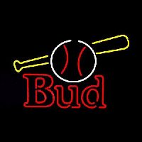 Bud Baseball and Bat Beer Sign Neontábla