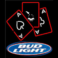 Bud Light Ace And Poker Beer Sign Neontábla