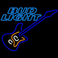 Bud Light Blue Electric Guitar Beer Sign Neontábla