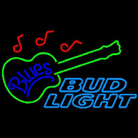 Bud Light Blues Guitar Beer Sign Neontábla