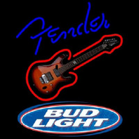 Bud Light Fender Blue Red Guitar Beer Sign Neontábla