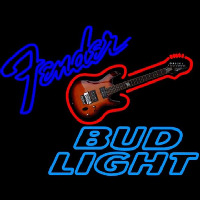 Bud Light Fender Guitar Beer Sign Neontábla