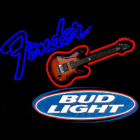 Bud Light Fender Guitar Beer Sign Neontábla