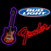 Bud Light Fender Red Guitar Beer Sign Neontábla